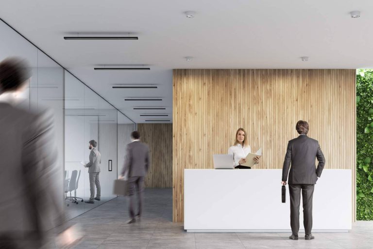 Comprar un mostrador recepción un 70 % más barato que uno nuevo es posible en Factory Oficina - corporate.es