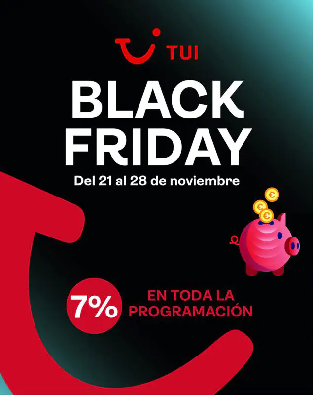 TUI celebra Black Friday con el 7% de descuento en toda la programación - corporate.es